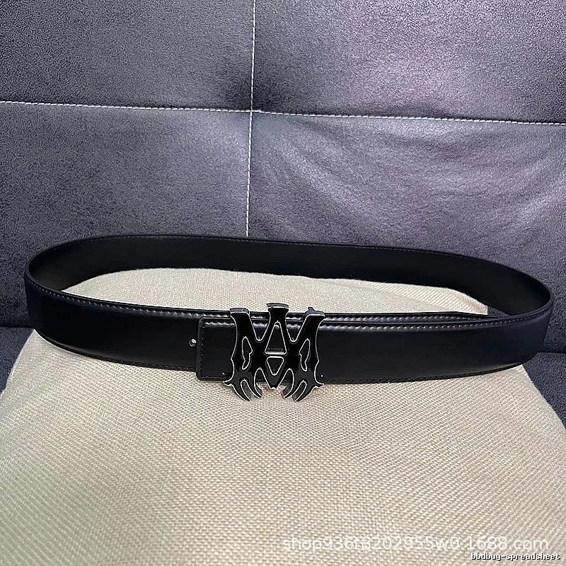 Amiri Streetwear Logo belt Black Belt Metallic with Logo Accent