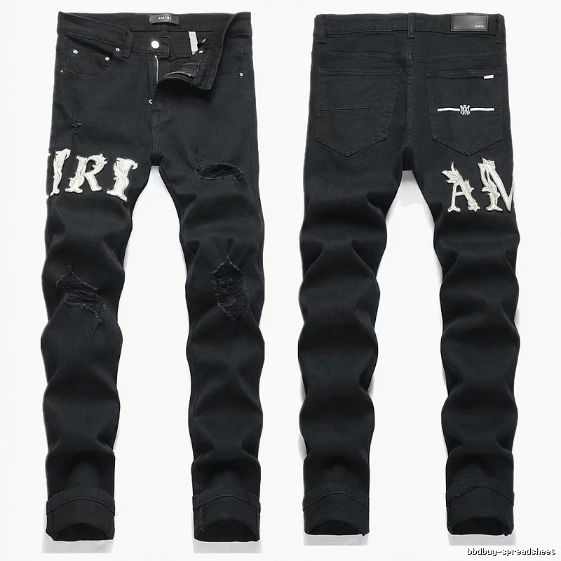 AMIRI Trendy Black Jeans with Holes