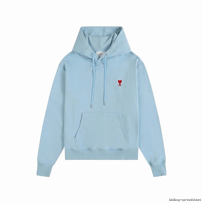 AMI's Light Blue Hoodie with a Simple and Lovely Style