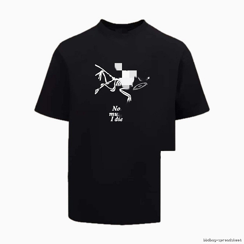 Arc'teryx Skull Print Street Style Black Short Sleeve T-Shirt
