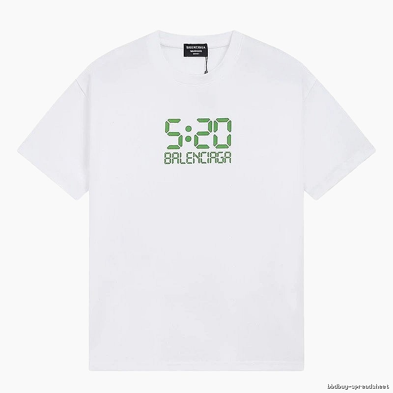 Balenciaga 5:20 Printed Trendy White T-Shirt