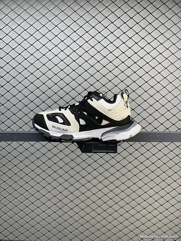 Balenciaga Chunky Runners with Layered Technical Panels in Black and Cream