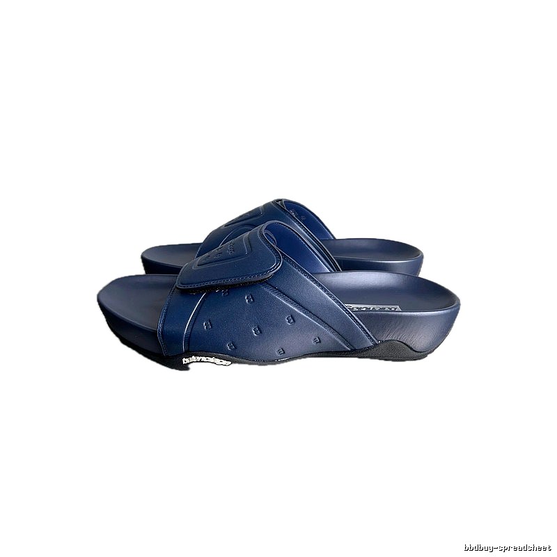 Balenciaga Classic Embossed Trendy Cool Style Navy Blue Slippers