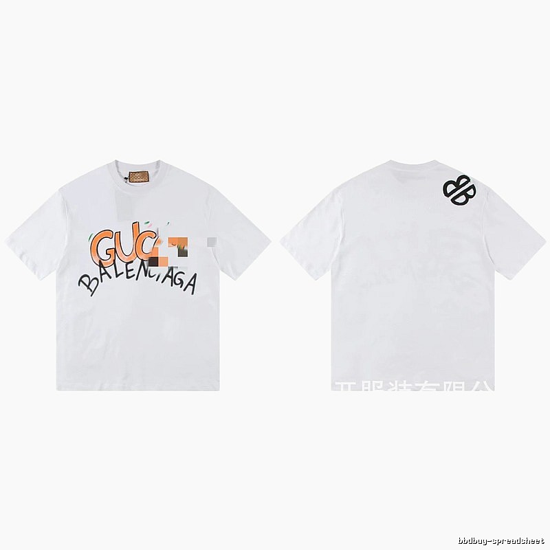 Balenciaga Co-branded Graffiti Street Style White T-shirt