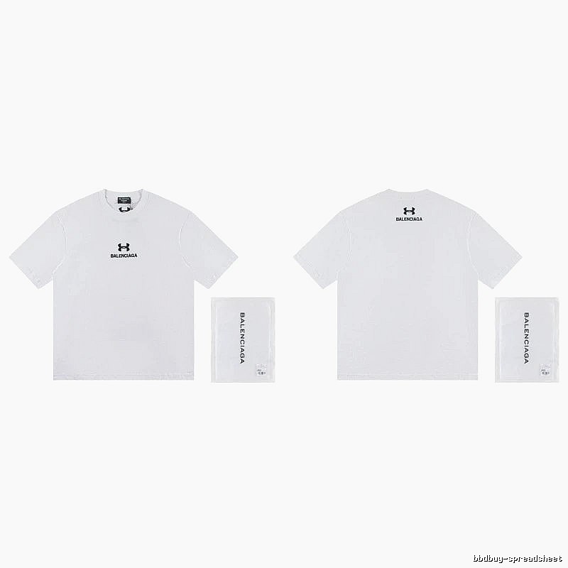 Balenciaga Co-branded Trendy Printed White T-Shirt