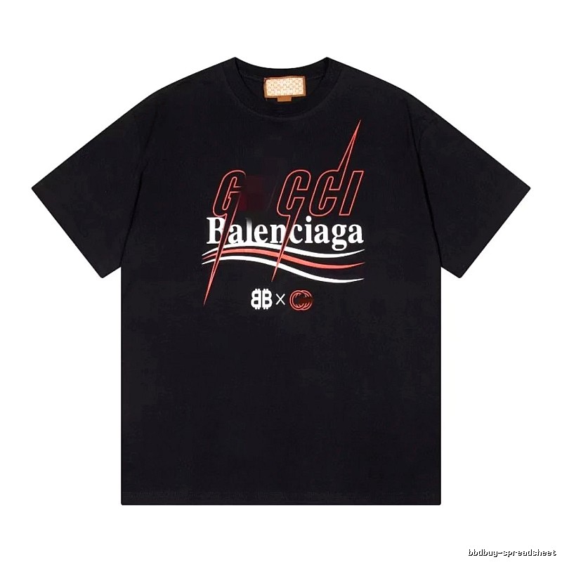 Balenciaga Co-branded Trendy Style Black Short-sleeve T-shirt
