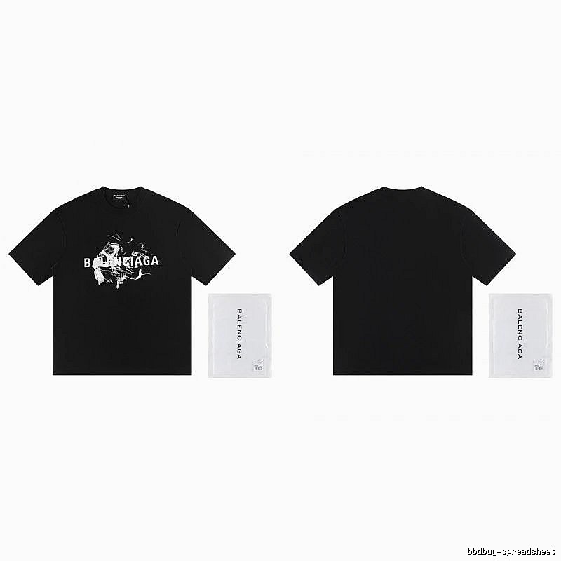 Balenciaga Distressed Print Cool Trendy Black T-Shirt