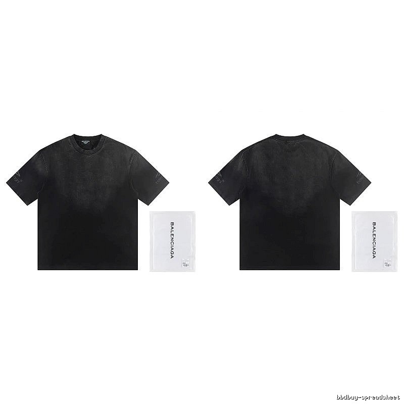 Balenciaga Distressed Street Style Black Short-Sleeve T-Shirt