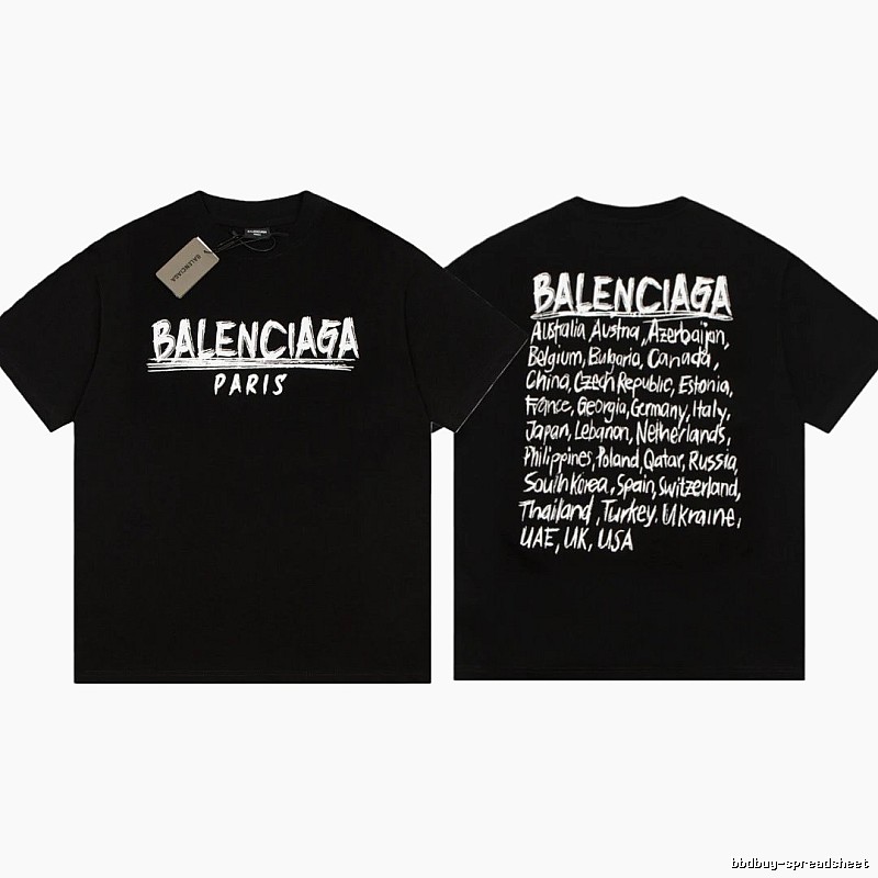 Balenciaga Graffiti Street Style Black Short Sleeve T-shirt