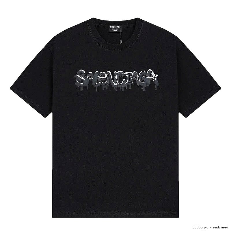 Balenciaga Graffiti Street Style Black Short Sleeve T-shirt