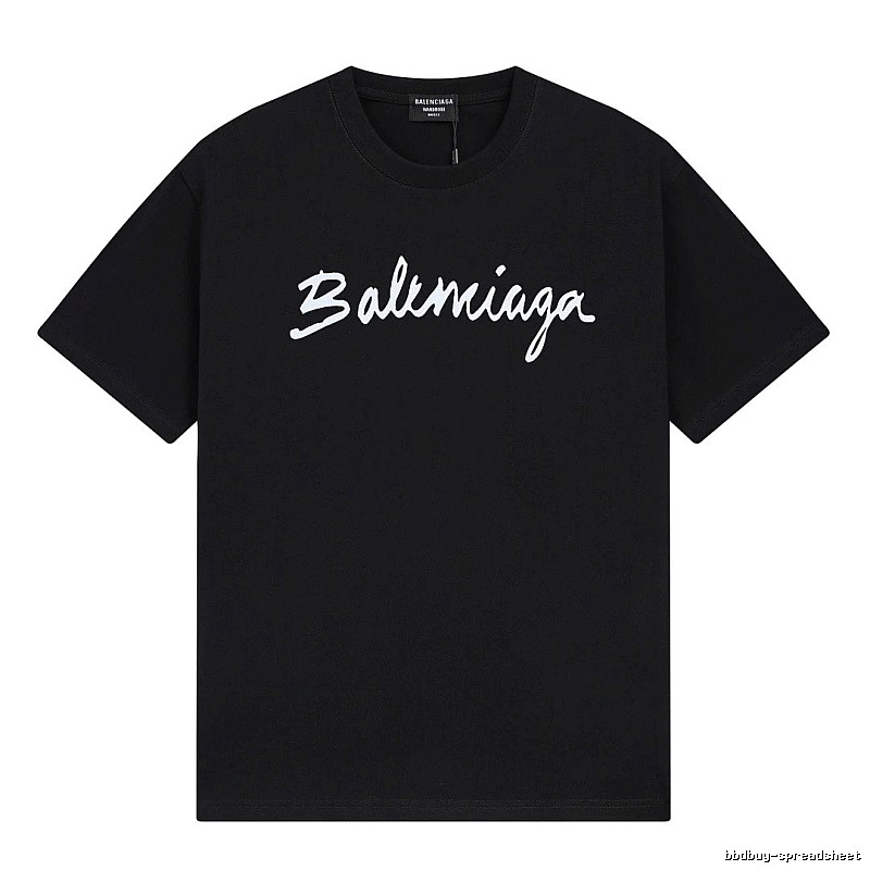 Balenciaga Handwritten Trendy Style Black T-shirt