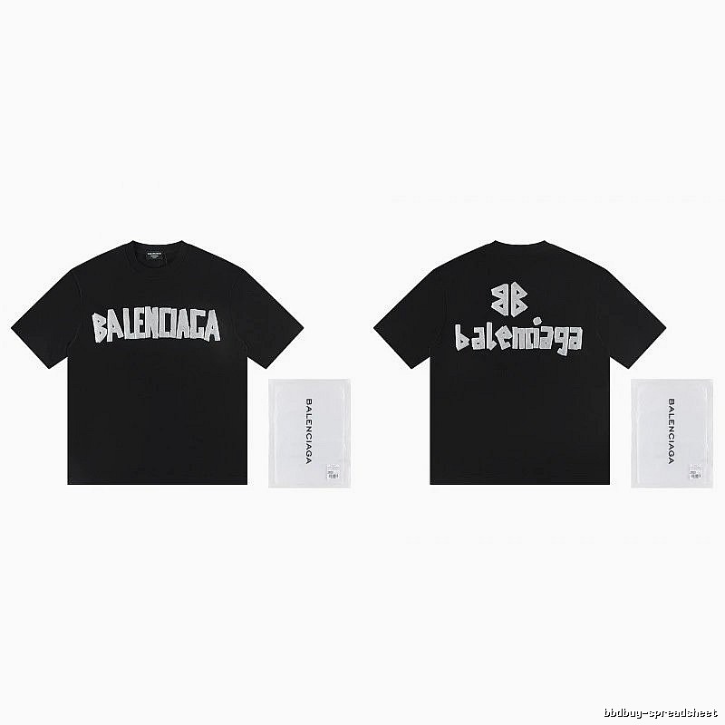Balenciaga Letter Print Street Style Black T-Shirt