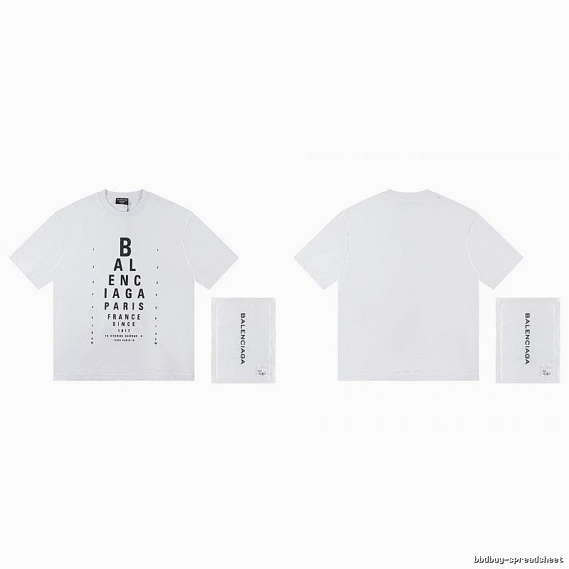 Balenciaga Letter Print Street Style White T-Shirt