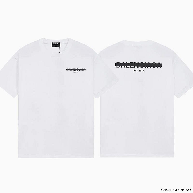 Balenciaga Letter Print Streetwear Style White T-Shirt