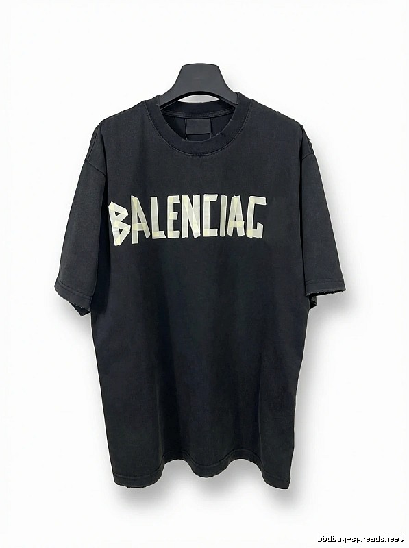 Balenciaga letter-style black T-shirt