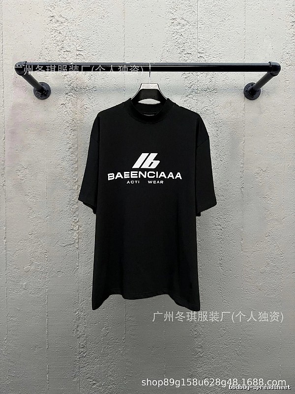 Balenciaga letter-style black T-shirt