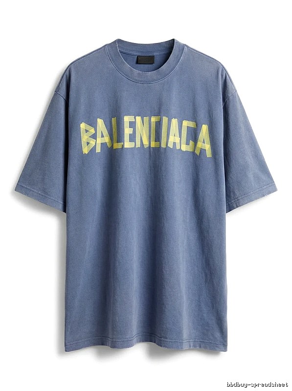 Balenciaga letter-style blue T-shirt