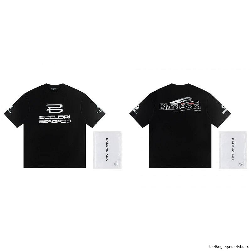 Balenciaga Printed Street Style Black T-shirt
