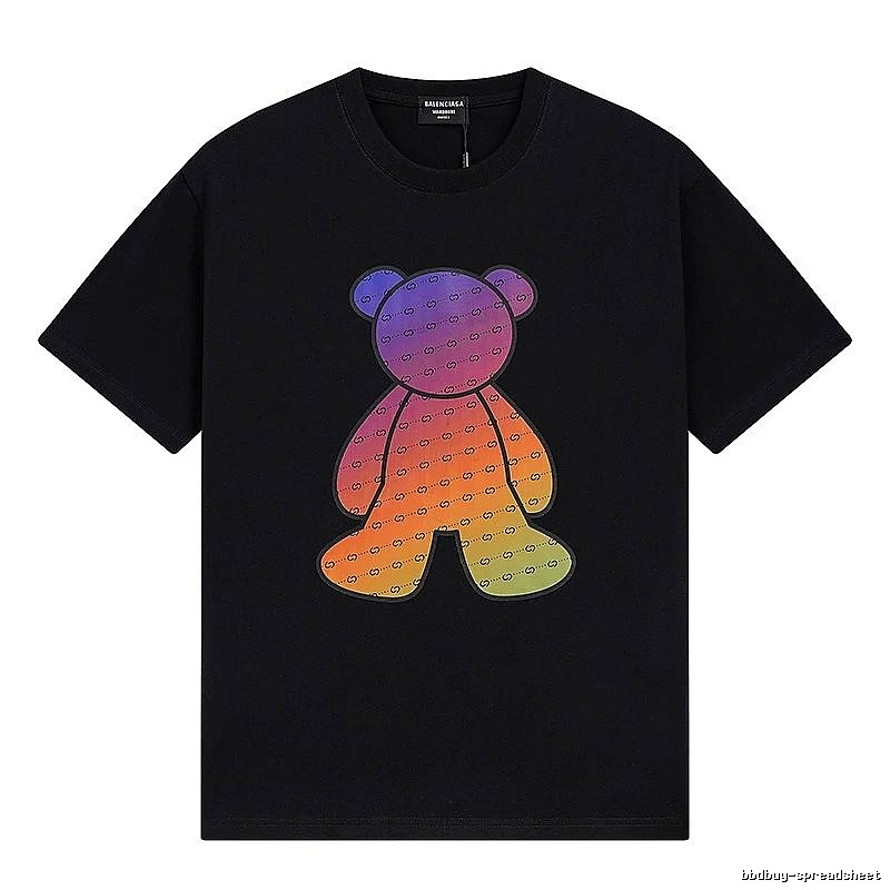 Balenciaga Rainbow Bear Short-sleeve Shirt