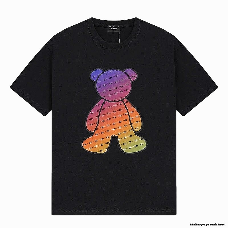 Balenciaga Rainbow Bear Short-sleeve Shirt