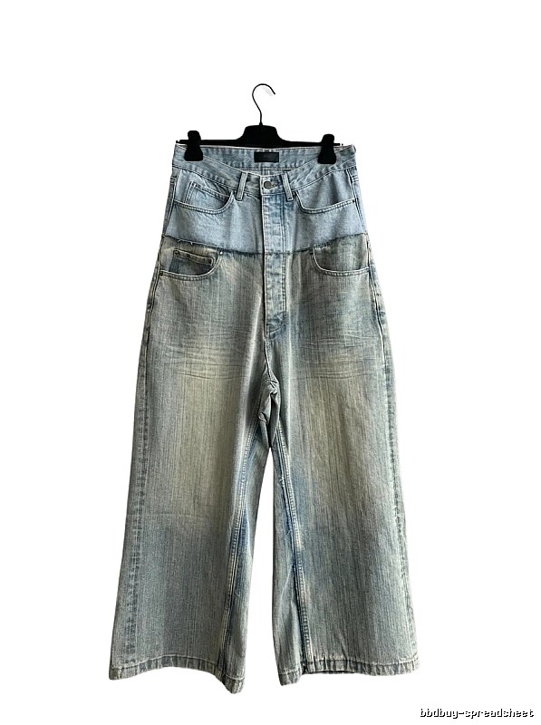 Balenciaga retro-style denim wide-leg pants