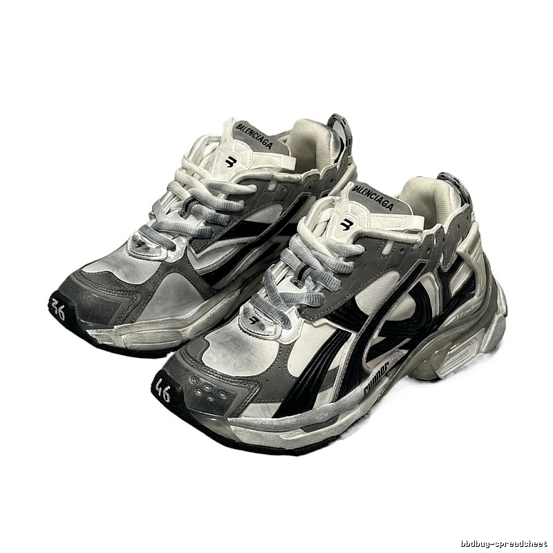 Balenciaga retro-style silver-gray sports shoes