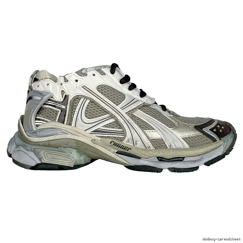 Balenciaga retro-style silver-white shoes