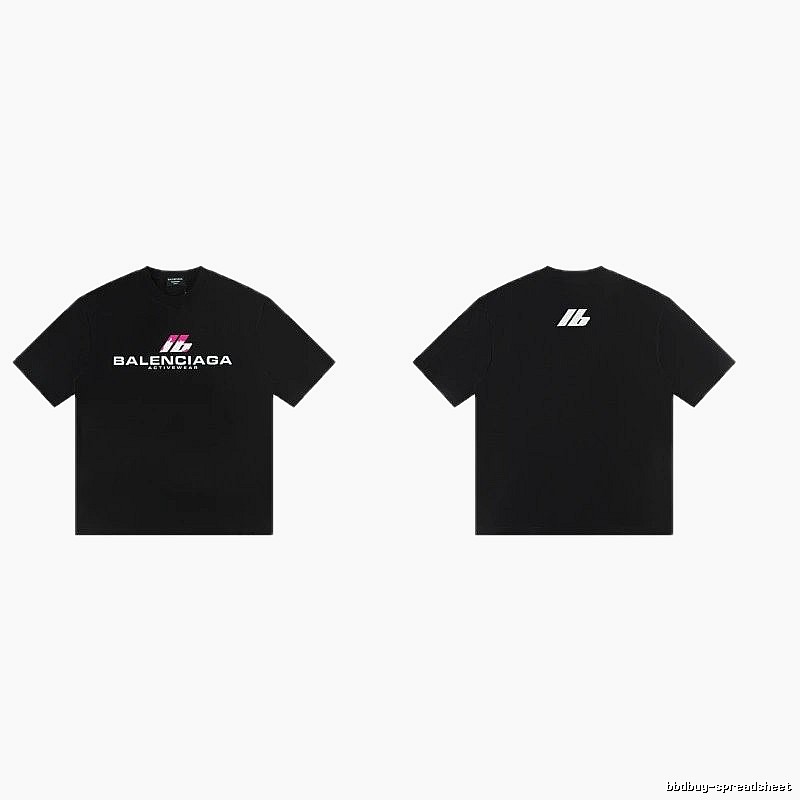 Balenciaga Sport Collection Edgy Cool Style Black Short-sleeve T-shirt