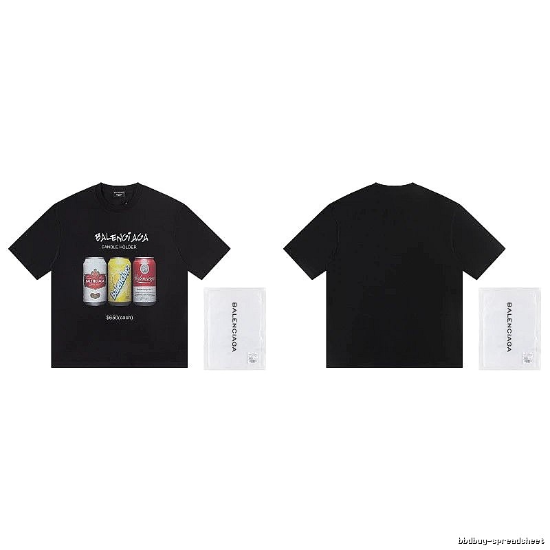 Balenciaga Street Style Black T-shirt with Coca-Cola Print