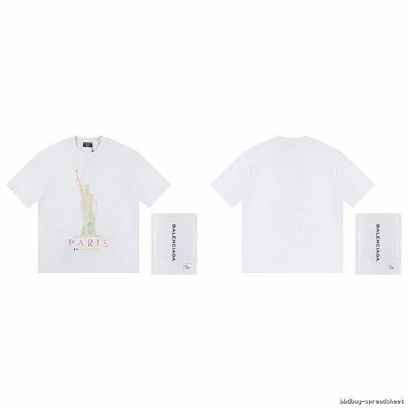 Balenciaga Trendy White T-shirt with Statue of Liberty Print