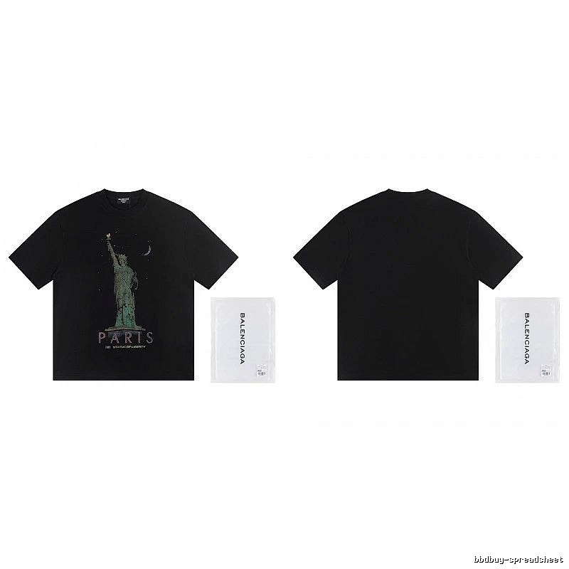Balenciaga Vintage Style Statue of Liberty Black T-Shirt