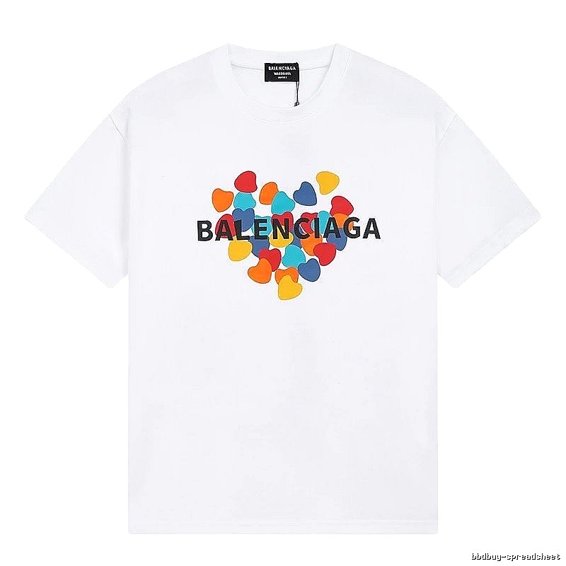 Balenciaga White T-shirt with Heart Print
