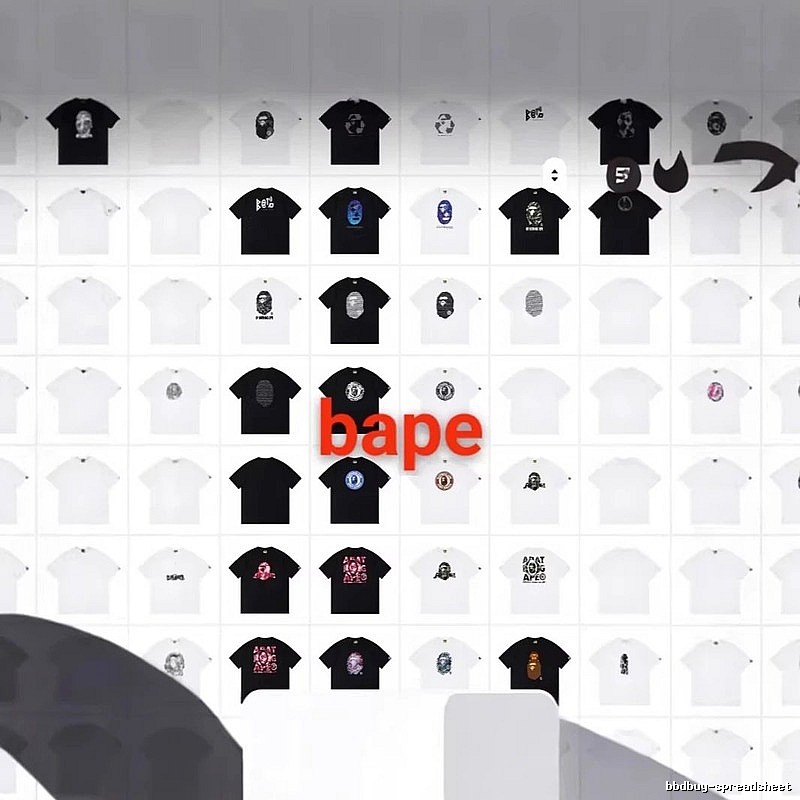Bape Ape Head Black and White Trendy T-shirt