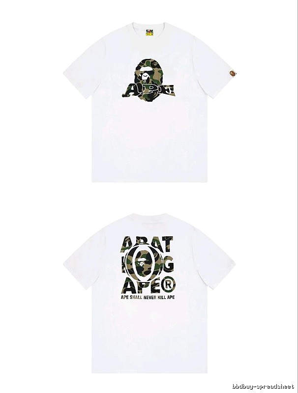 Bape Ape Head Camouflage Style White T-shirt