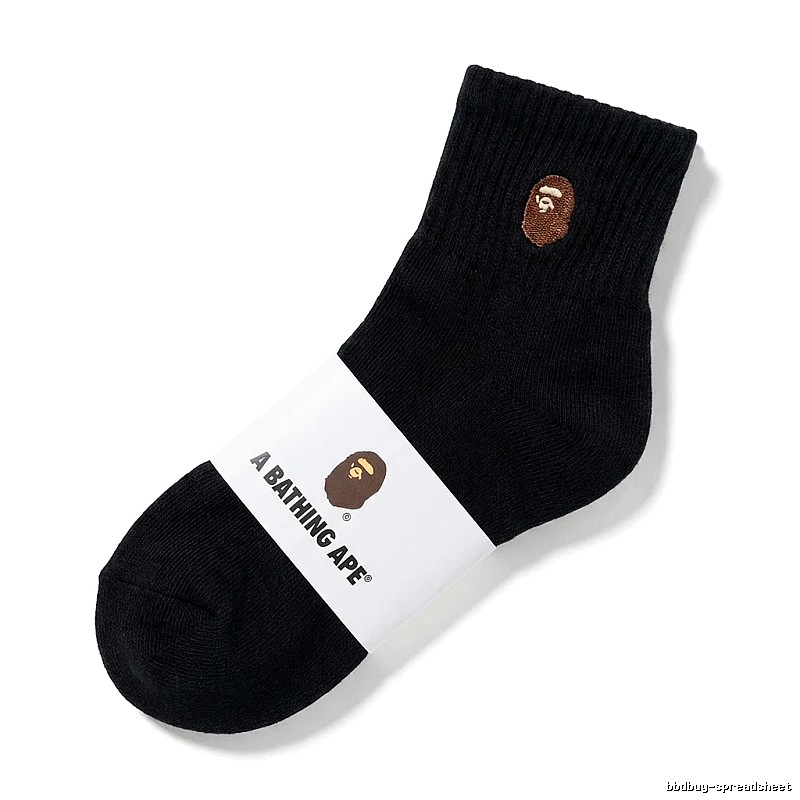 Bape Ape Head Minimalist Style Black Socks