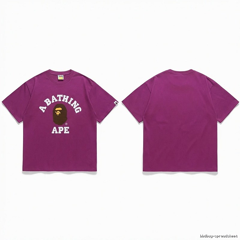 Bape Ape Head Purple Trendy T-shirt