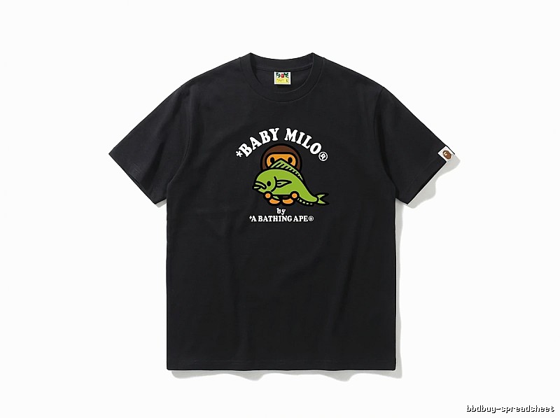 Bape BABY MILO Cartoon Style Black T-shirt