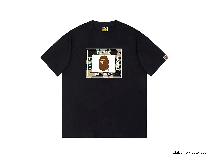 Bape camouflage style black T-shirt