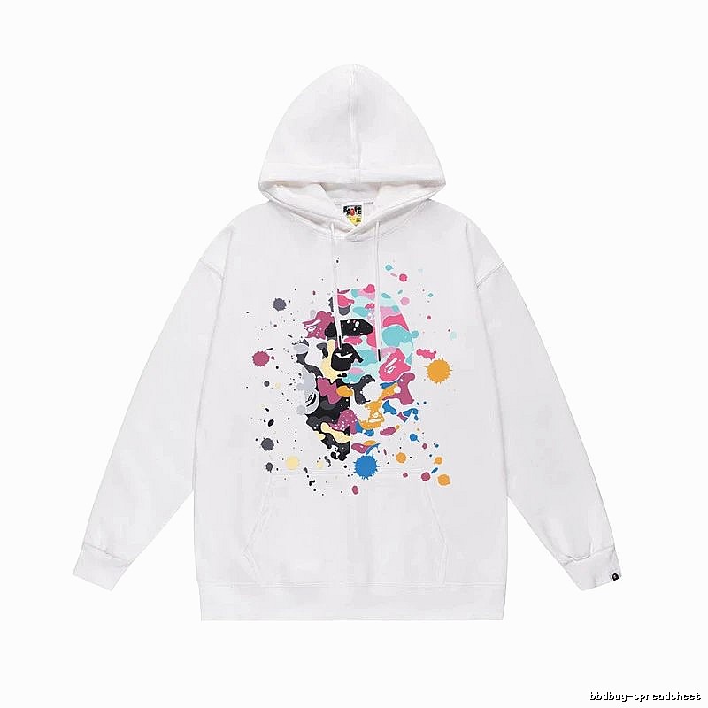 Bape camouflage style white hoodie