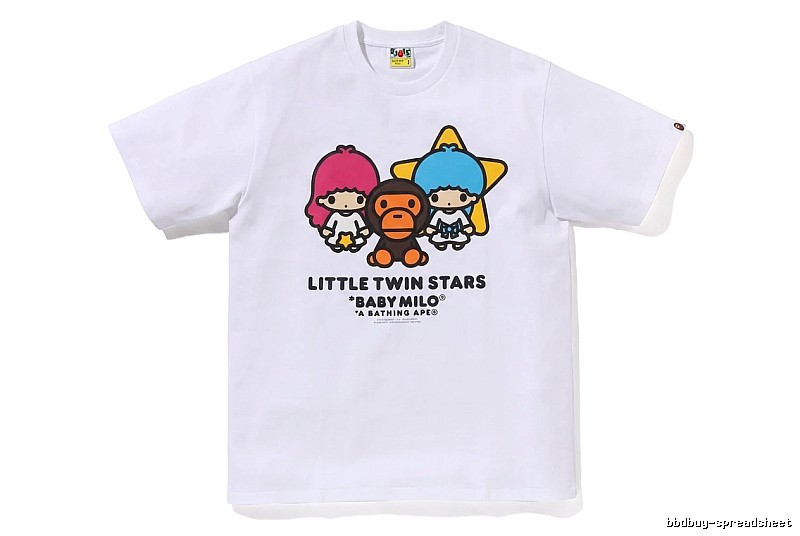 Bape cartoon and childlike white T-shirt