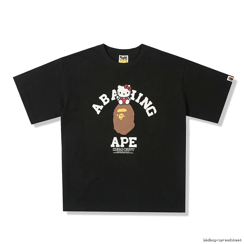 Bape Co-branded Black Trendy T-shirt