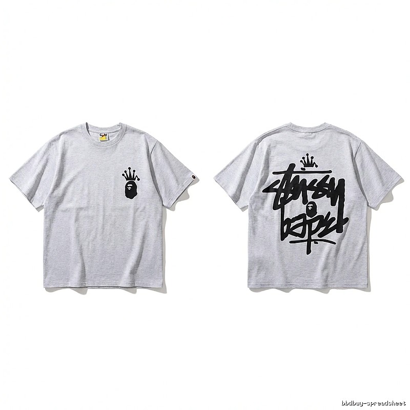 Bape Crown Trendy and Cool Style White T-shirt