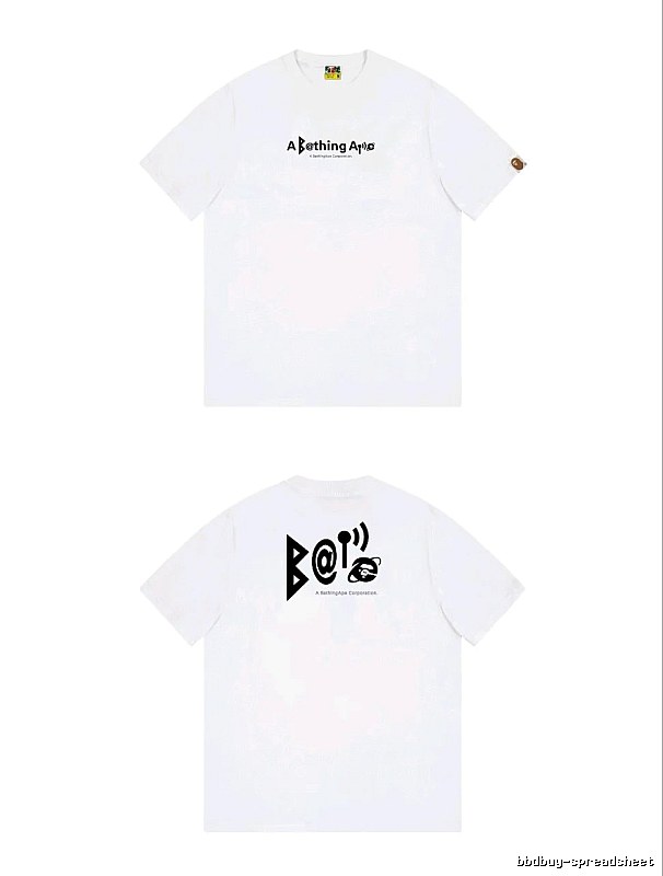 Bape letter print simple white T-shirt