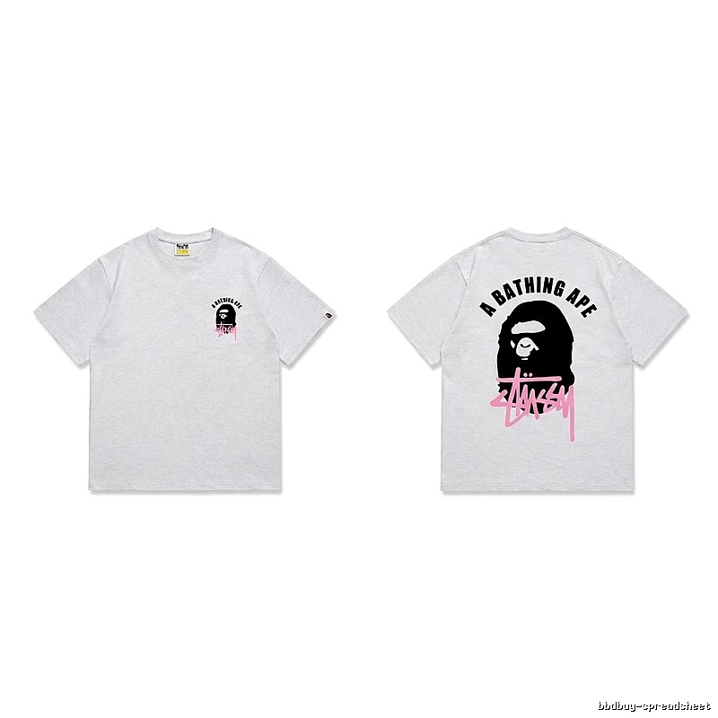 Bape Pink Trendy and Cool Short-sleeve Shirt
