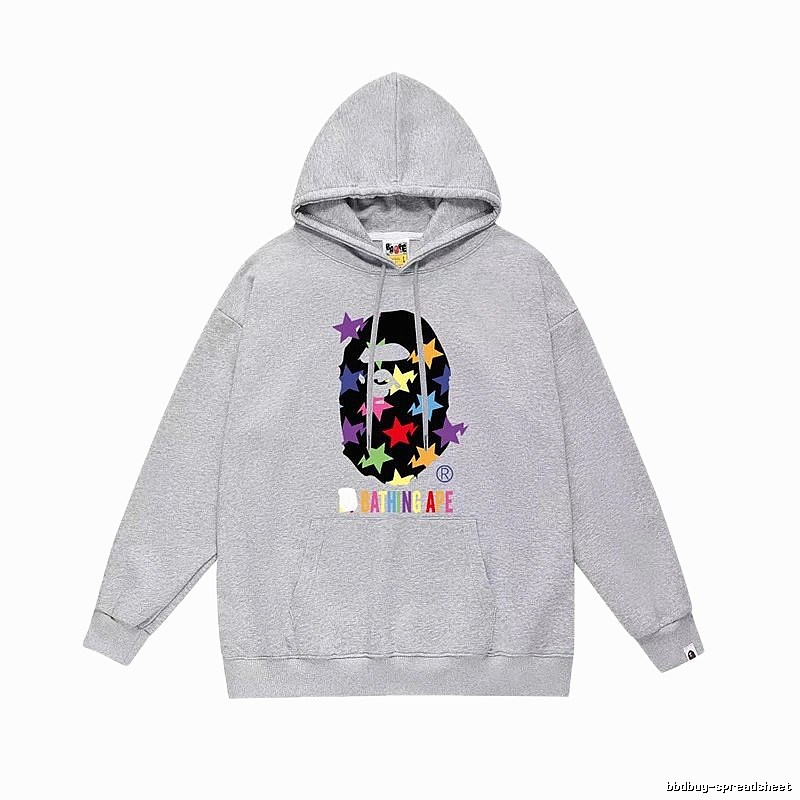 Bape star - printed grey hoodie