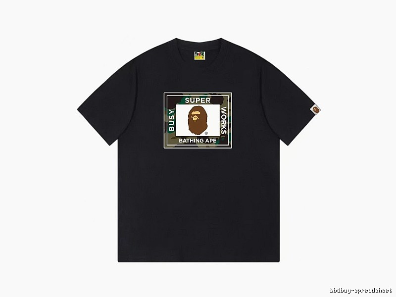 Black T-shirt with Bape ape head print