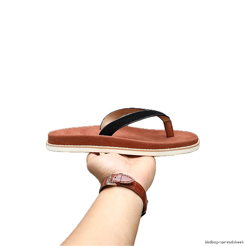 Brunello Cucinelli Casual Style Brown and Black Color-block Flip-flops