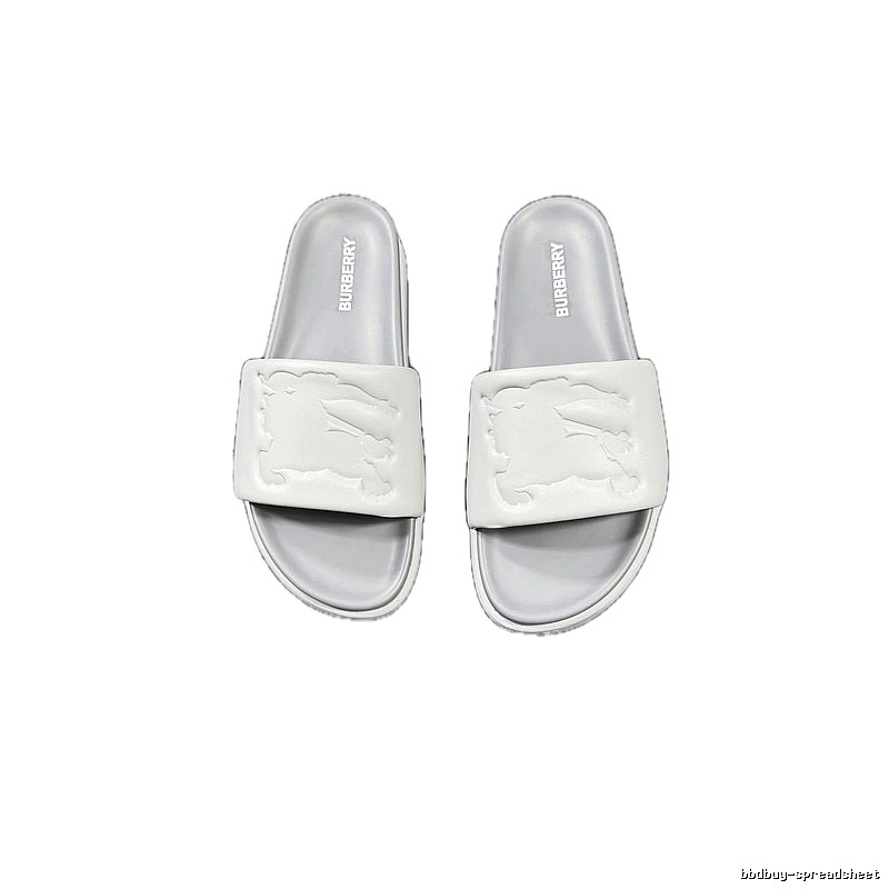 Burberry Equestrian Knight Light Luxury Style Light Grey Slides