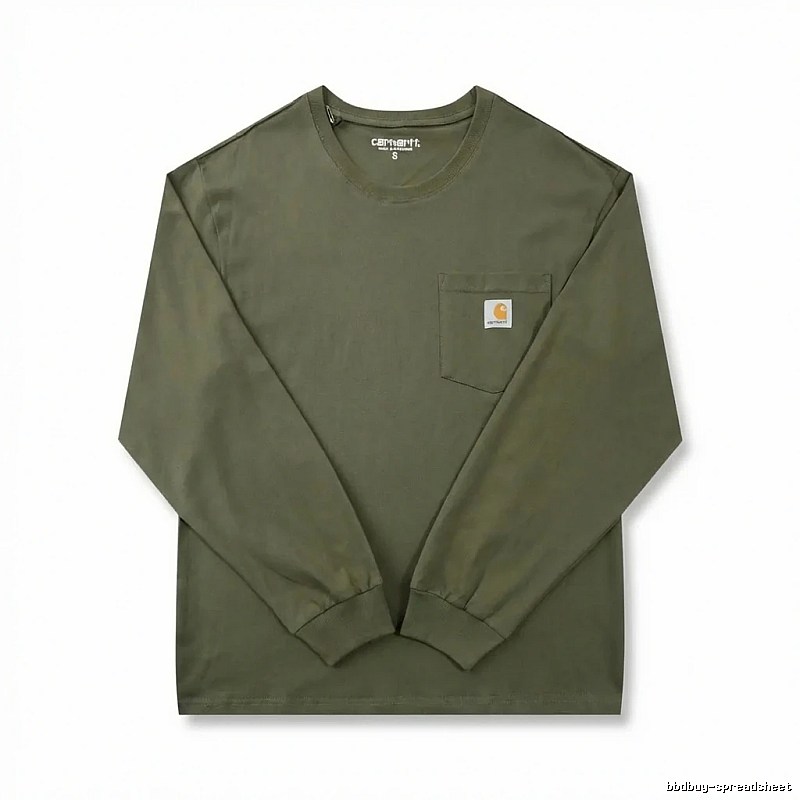 Carhartt workwear style olive green long-sleeve