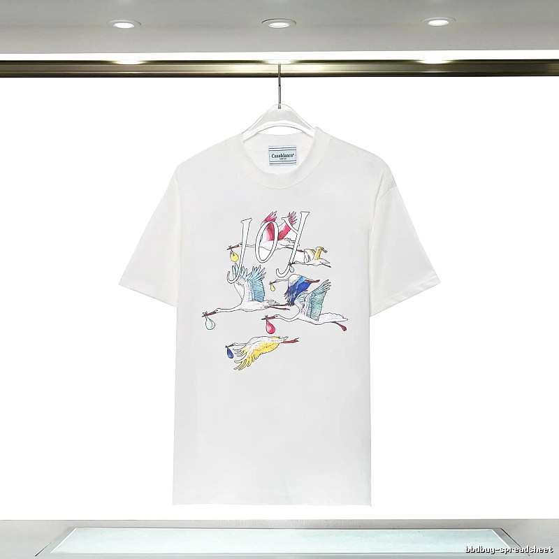 Casablanca Crane Print Wind White T-shirt
